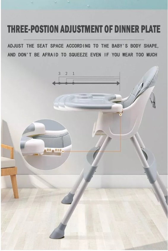 Little Mom Scaun de masa pentru copii Dinner Cream transformabil cu tavita dubla ajustabila si detasabila cu suport pentru picioare si centura in 5 puncte dimensiune 62 x 77 x 92 cm