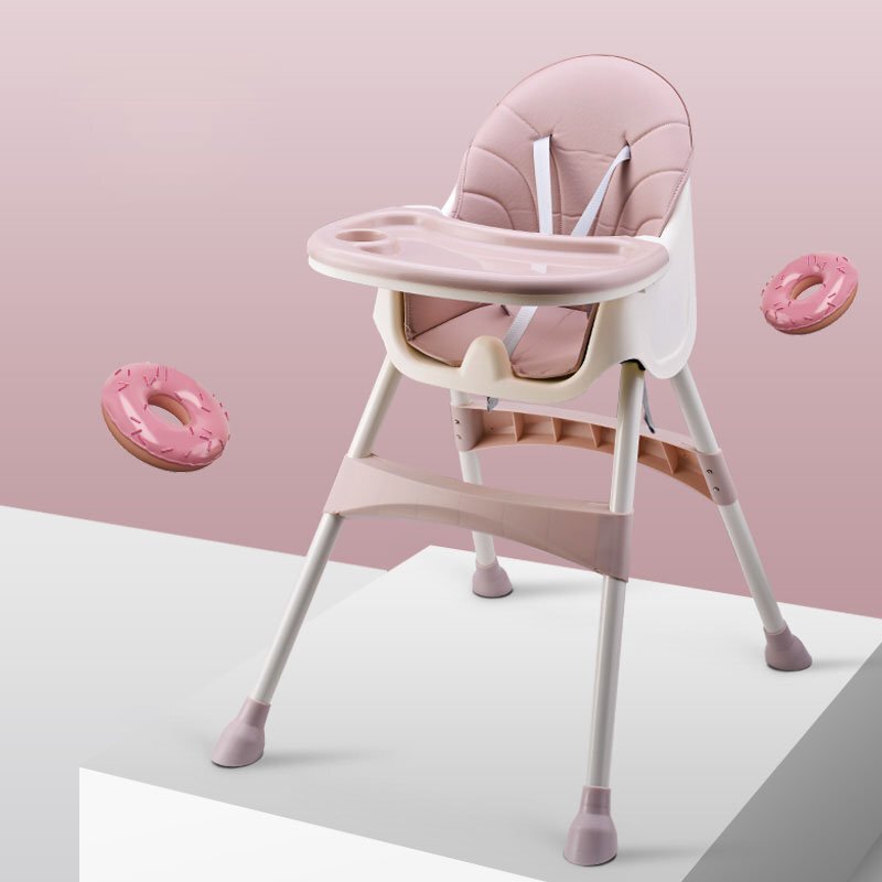 Little Mom Scaun de masa pentru copii Dinner Pink transformabil cu tavita dubla ajustabila si detasabila cu suport pentru picioare si centura in 5 puncte dimensiune 62 x 77 x 92 cm