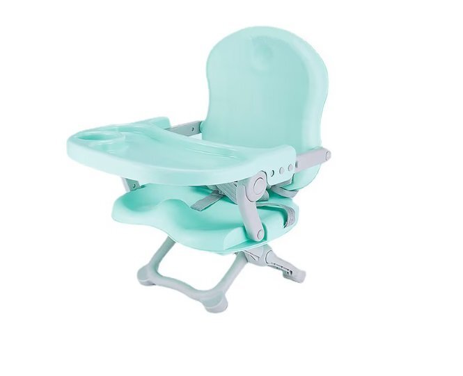 Little Mom Scaun de masa pentru copii model tip booster design compact pliabil si portabil inaltime reglabila 4 pozitii tavita detabila compatibilitate universala dimensiune 50 x 30 x 35 cm Green