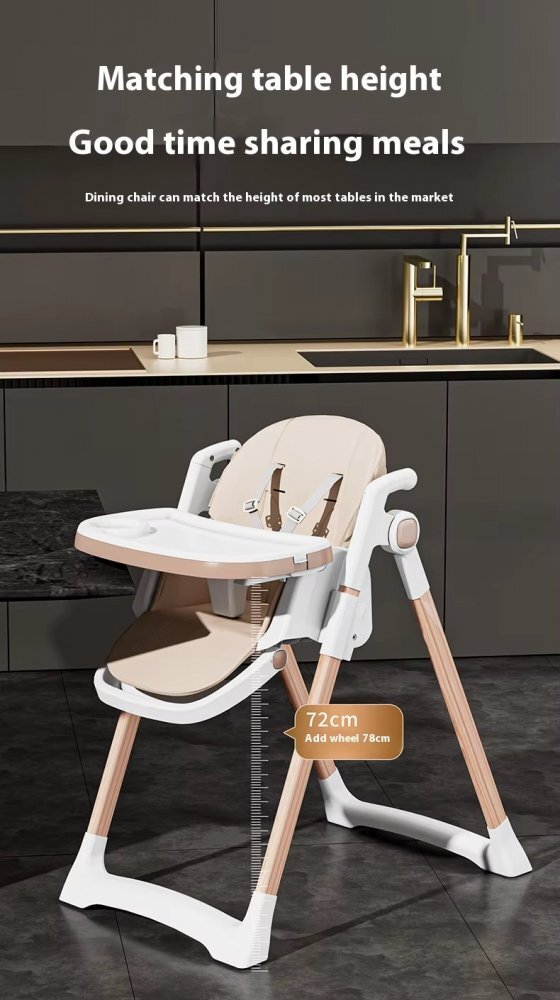 Little Mom Scaun de masa pentru copii pink structura metalica triunghiulara pliabil cu spatarul si tavita ajustabile husa detasabila roti cu blocare