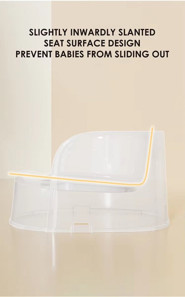 Little Mom Scaun de masa pentru copii White design ergonomic robust dotat cu pernuta din PVC centura de siguranta margini rotunjite dimensiune 35 x 33.5 x 19 cm