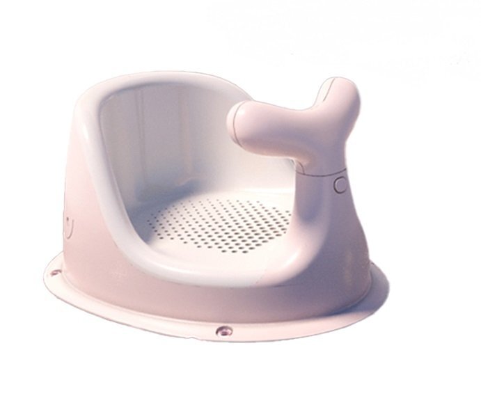 Little Mom Scaunel de baie pentru bebelusi Pink Whale forma ergonomica cu maner de sustinere si ventuze de fixare dimensiune 32.6 x 25 x 18.3 cm