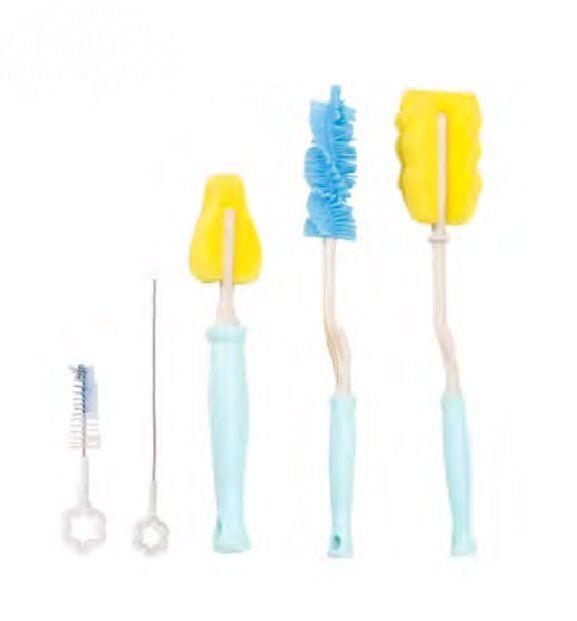 Little Mom Set 5 periute Blue pentru curatare biberoane suzete tetine