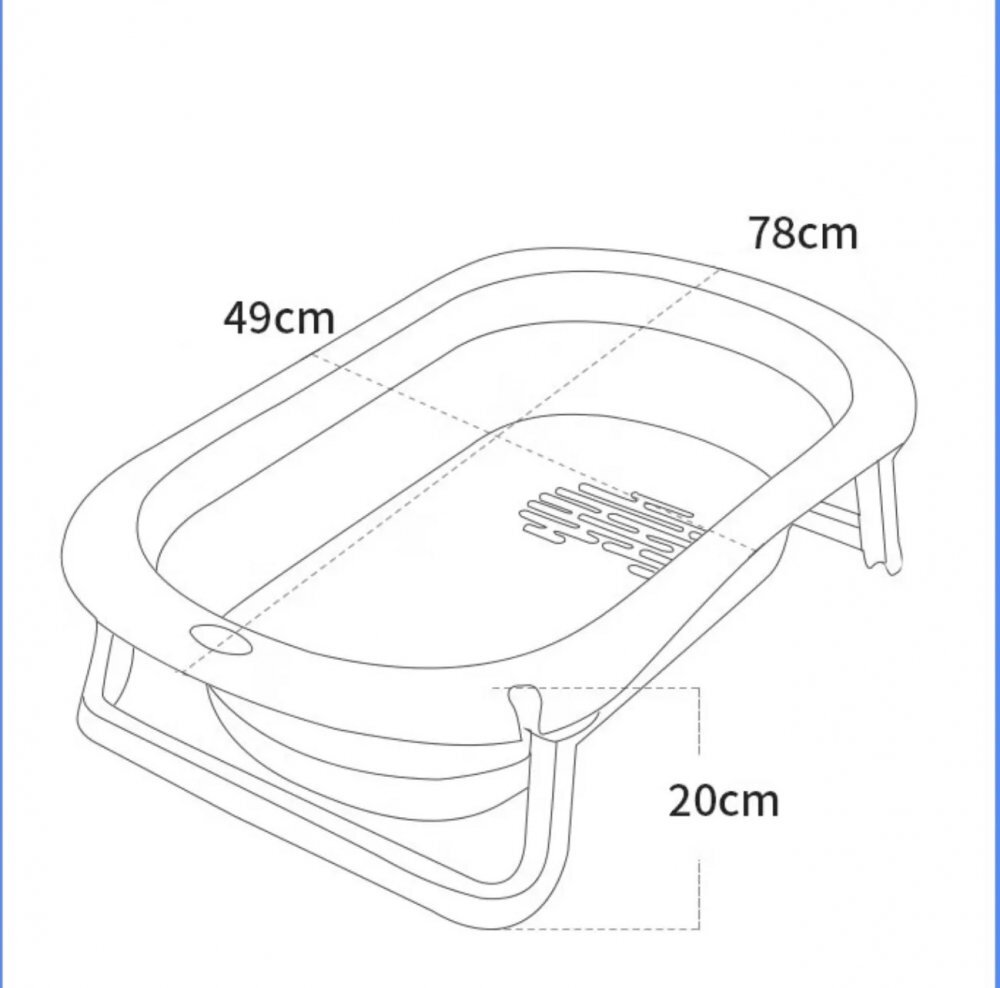 Little Mom Set Cadita pliabila Blue cu termometru integrat hamac picioare anti-derapante dop evacuare fara bpa varsta recomandata 0 luni+