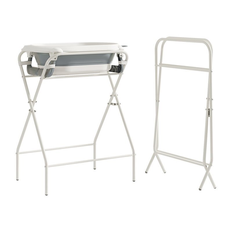 Little Mom Set Cadita pliabila pentru copii BabyComfort Grey cu suport metalic pliabil si afisaj de temperatura design 2 in 1 modern robust si durabil