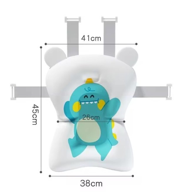 Little Mom Set cadita pliabila pentru copii Dino Pink cu pernuta bebelusi detasabila termometru display digital incorporat dop scurgere picioruse antiderapante design ergonomic80 x 50 x 24 cm
