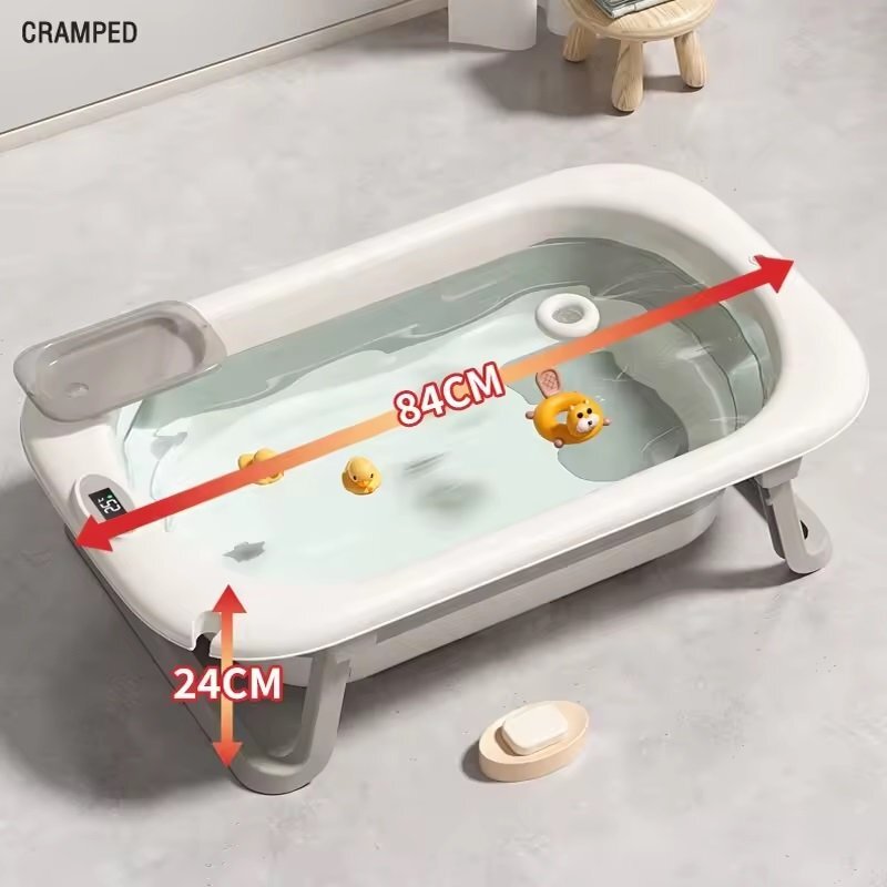 Little Mom Set Cadita pliabila pentru copii termometru cu display digital incorpodat si Hamac cu design ergonomic inclus dimensiune 84 x 50 x 24 cm Grey