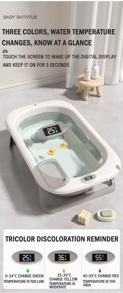 Little Mom Set Cadita pliabila pentru copii termometru cu display digital incorpodat si Hamac cu design ergonomic inclus dimensiune 84 x 50 x 24 cm Grey
