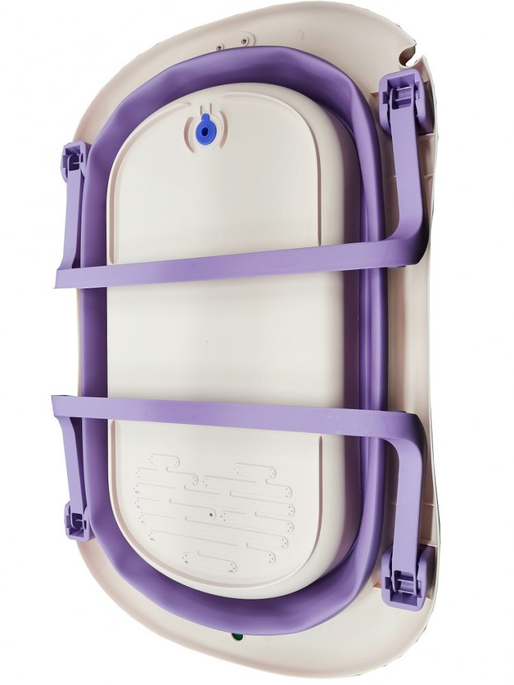 Little Mom Set Cadita pliabila Purple cu termometru integrat hamac picioare anti-derapante dop evacuare fara bpa varsta recomandata 0 luni+