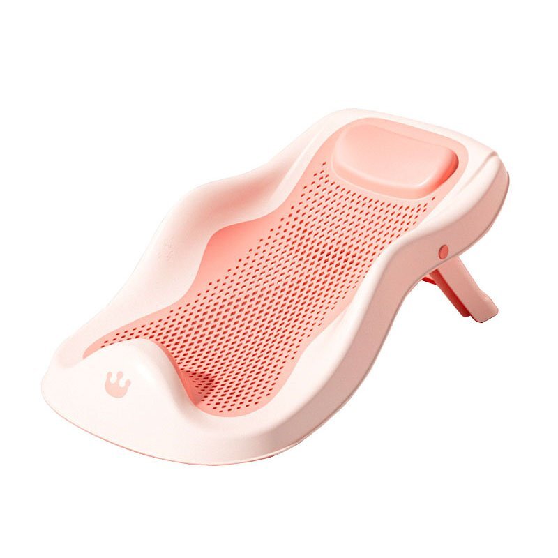 Little Mom Suport anatomic bebelusi Royal Pink pliabil pentru cadita copii prevazut cu tetiera confortabila suprafata texturata si gaurele mici de scurgere apa dimensiune 54.3 x 30.3 x 17.6 cm