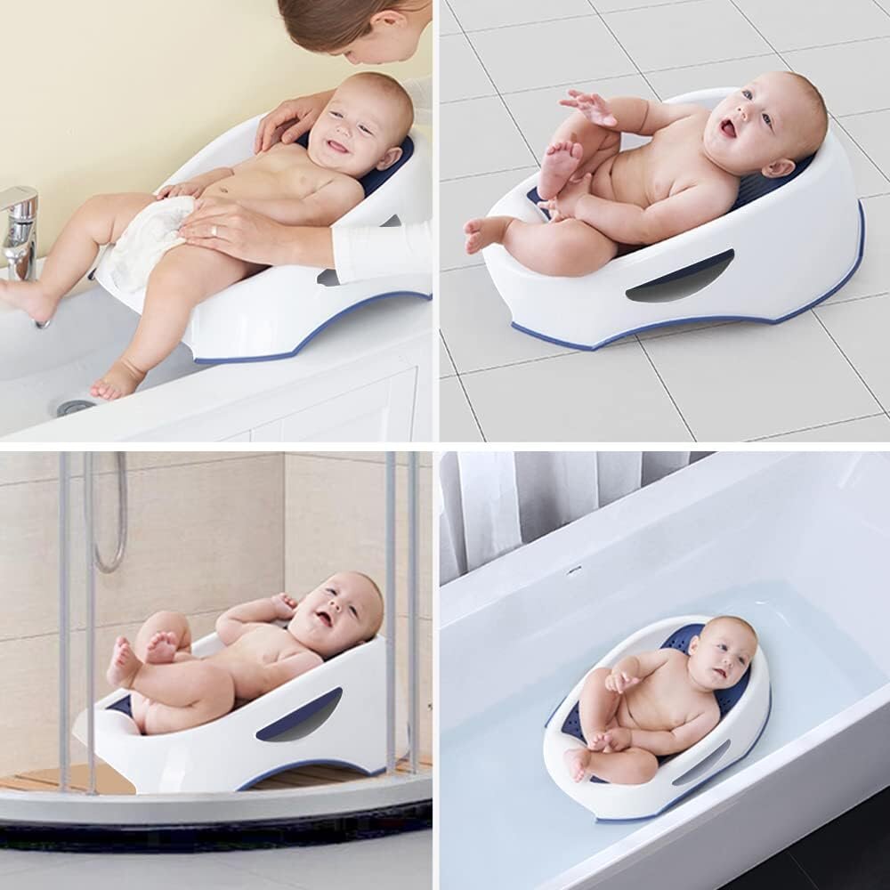 Little Mom Suport de baie Soft Blue design ergonomic confortabil stabil dimeniuni 60.5 x 39 x 20 cm