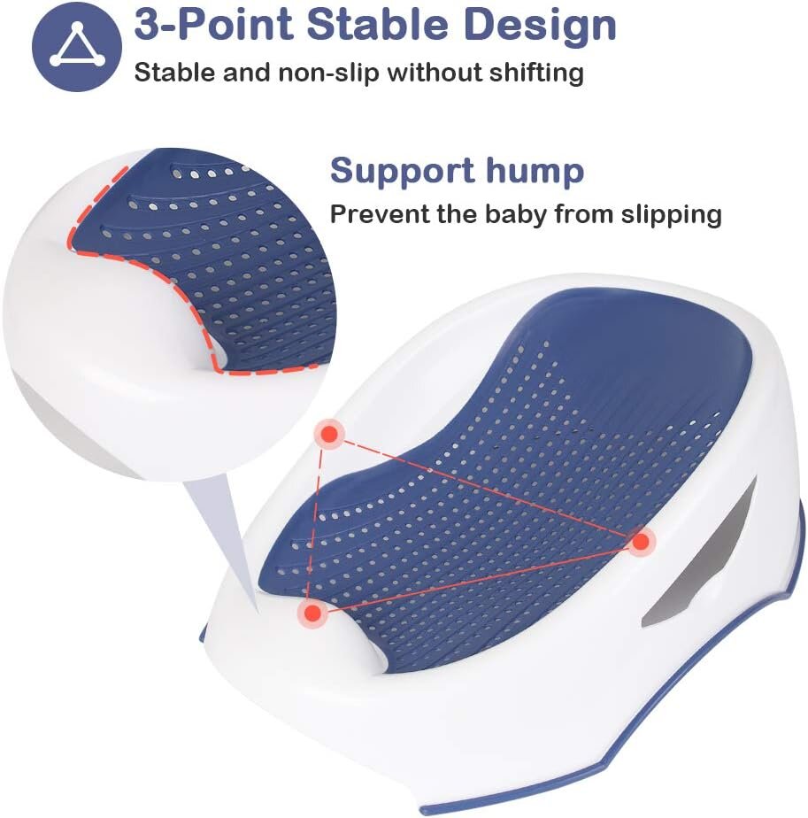 Little Mom Suport de baie Soft Blue design ergonomic confortabil stabil dimeniuni 60.5 x 39 x 20 cm