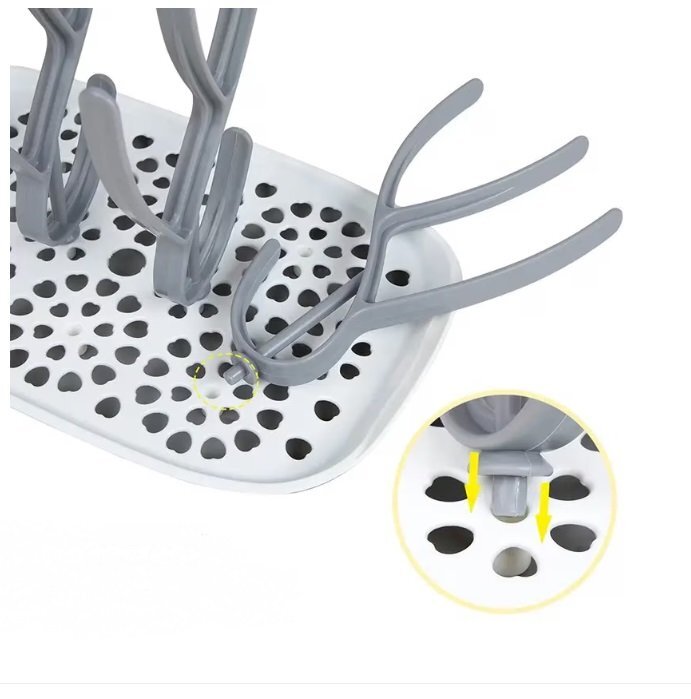 Little Mom Suport Green pentru uscarea biberoanelor si accesoriilor fara bpa practic cu componente detasabile