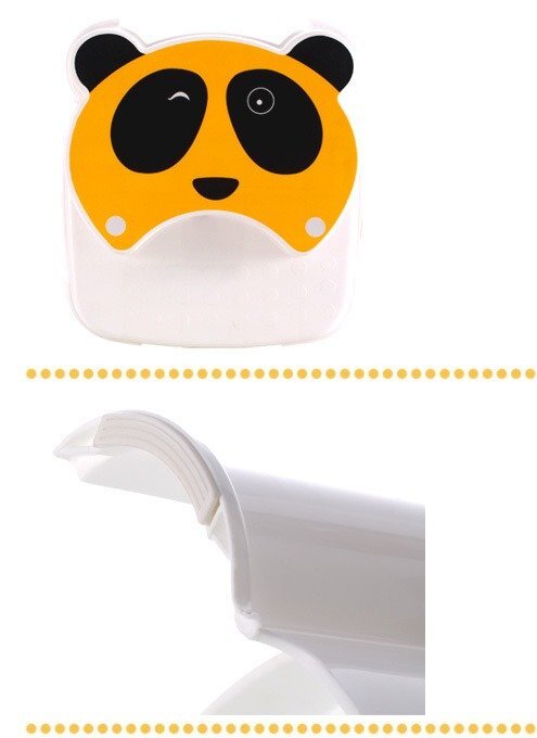 Little Mom Treapta inaltatoare Panda Yellow pentru copii dubla cu doua nivele de inaltare cu textura antiderapanta dimensiune 36 x 32.4 cm