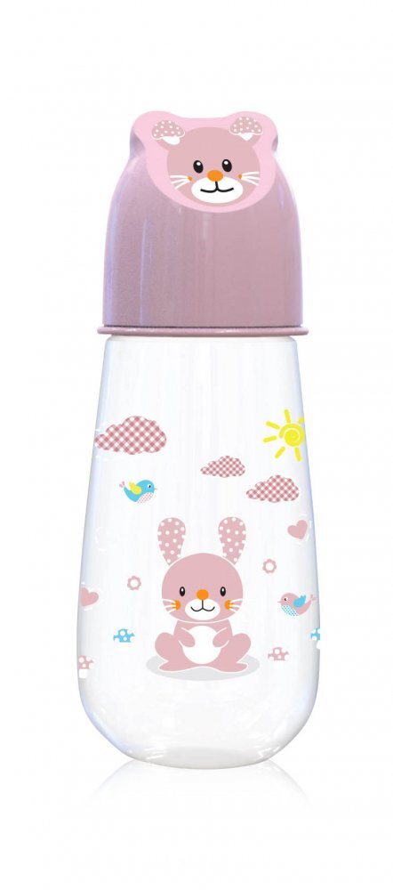 LORELLI Biberon Animals 125 ml capac decorat 0 luni+ Blush Pink