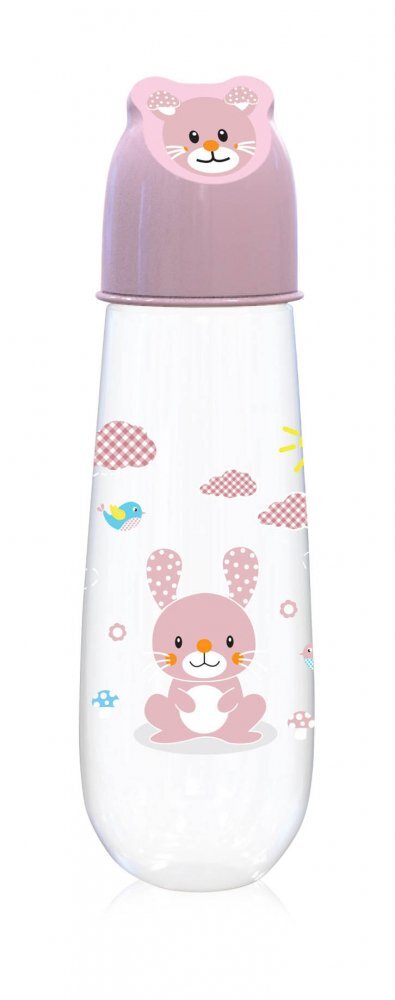 LORELLI Biberon Animals 250 ml capac decorat 0 luni+ Blush Pink