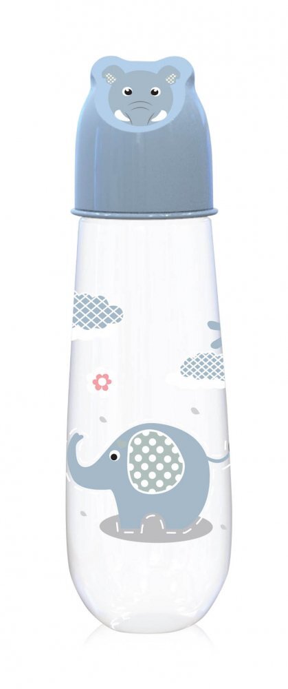 LORELLI Biberon Animals 250 ml capac decorat 0 luni+ Moonlight Blue