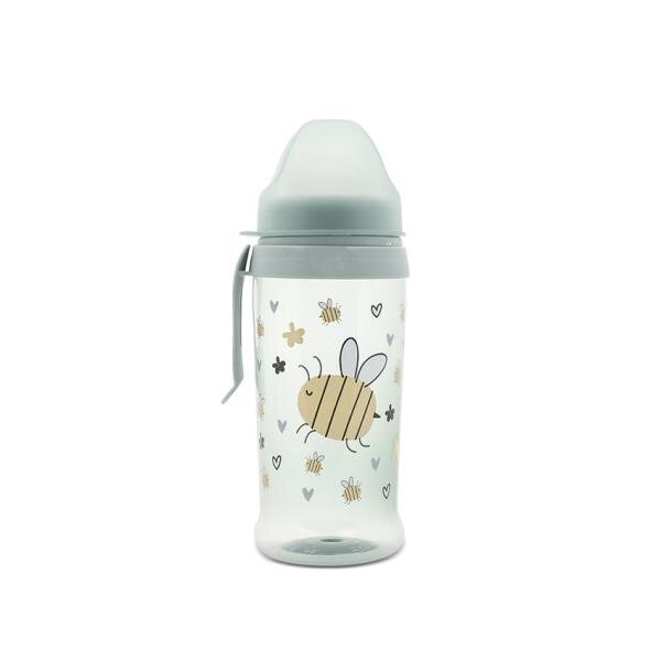 LORELLI Biberon anticurgere cu clips si tetina lata protejeaza gingiile 6 luni+ 360 ml My Friend Iceberg Green