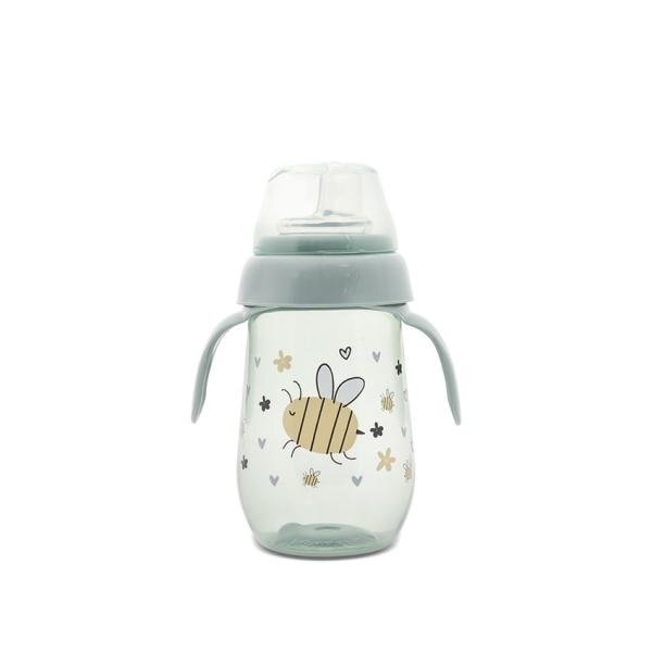 LORELLI Biberon anticurgere cu toarte si gat larg 6 luni+ 250 ml My Friend Iceberg Green
