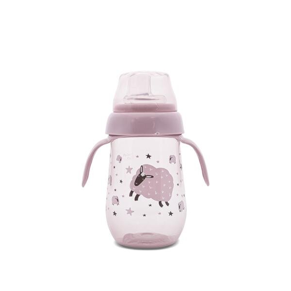 LORELLI Biberon anticurgere cu toarte si gat larg 6 luni+ 250 ml My Friend Mellow Rose