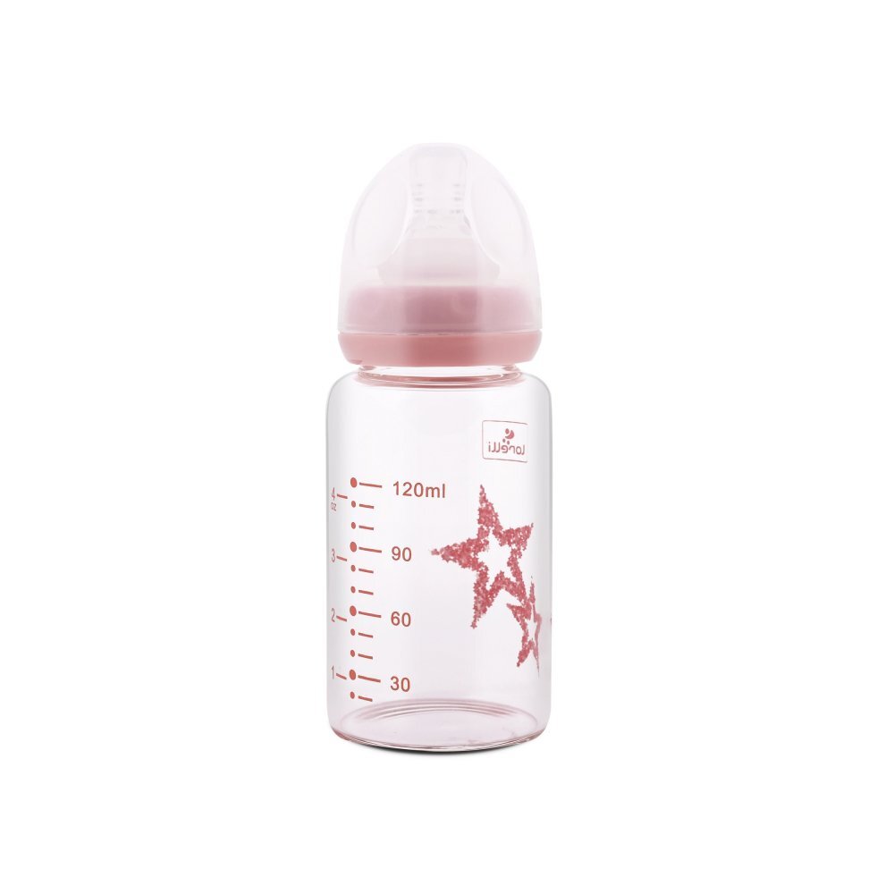 LORELLI Biberon din sticla cu tetina anticolici 120 ml Pink