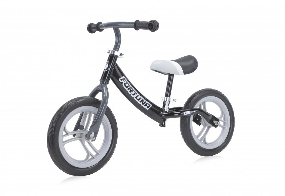 LORELLI Bicicleta copii fara pedale Fortuna grey black varsta 2-5 ani ghidon reglabil in inaltime de la 51 cm pana la 60 cm roti din spuma EVA 11 inch scaun reglabil de la 33 cm pana la 43 cm