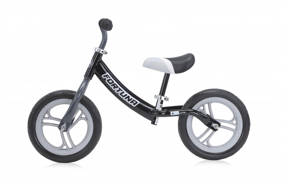 LORELLI Bicicleta copii fara pedale Fortuna grey black varsta 2-5 ani ghidon reglabil in inaltime de la 51 cm pana la 60 cm roti din spuma EVA 11 inch scaun reglabil de la 33 cm pana la 43 cm