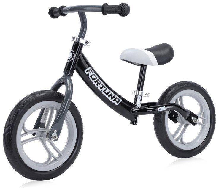 LORELLI Bicicleta copii fara pedale Fortuna grey black varsta 2-5 ani ghidon reglabil in inaltime de la 51 cm pana la 60 cm roti din spuma EVA 11 inch scaun reglabil de la 33 cm pana la 43 cm