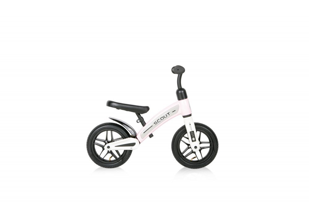 LORELLI Bicicleta copii fara pedale Scout Air Pink de echilibru 10 inch varsta 2-4 ani roti cu camera si cauciuc scaun reglabil pe inaltime de la 30 cm pana la 33 cm maxim 25 de kg ghidon reglabil in inaltime 49-515 cm