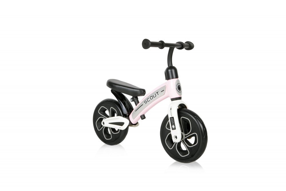 LORELLI Bicicleta copii fara pedale Scout Pink de echilibru roti din spuma EVA scaun reglabil pe inaltime de la 30 cm pana la 33 cm varsta 2-4 ani maxim 25 de kg ghidon reglabil in inaltime de la 49 cm pana la 51.5 cm