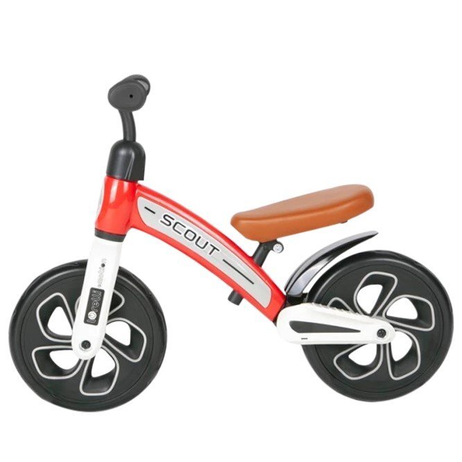 LORELLI Bicicleta copii fara pedale Scout Red de echilibru roti din spuma EVA scaun reglabil pe inaltime de la 30 cm pana la 33 cm varsta 2-4 ani maxim 25 de kg ghidon reglabil in inaltime de la 49 cm pana la 51.5 cm
