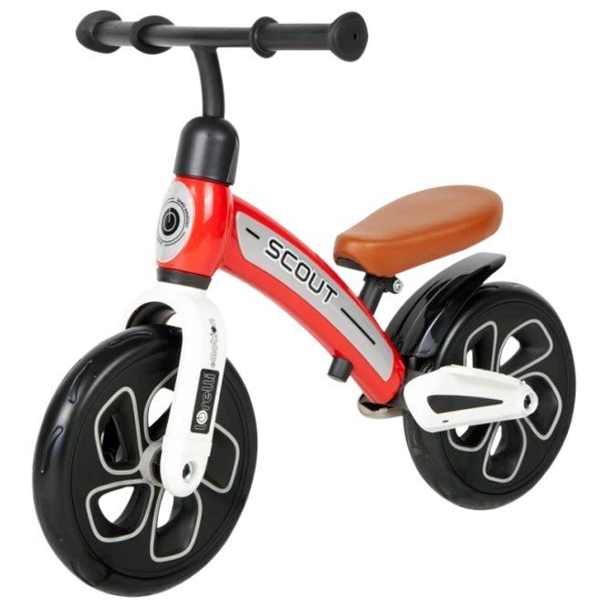 LORELLI Bicicleta copii fara pedale Scout Red de echilibru roti din spuma EVA scaun reglabil pe inaltime de la 30 cm pana la 33 cm varsta 2-4 ani maxim 25 de kg ghidon reglabil in inaltime de la 49 cm pana la 51.5 cm