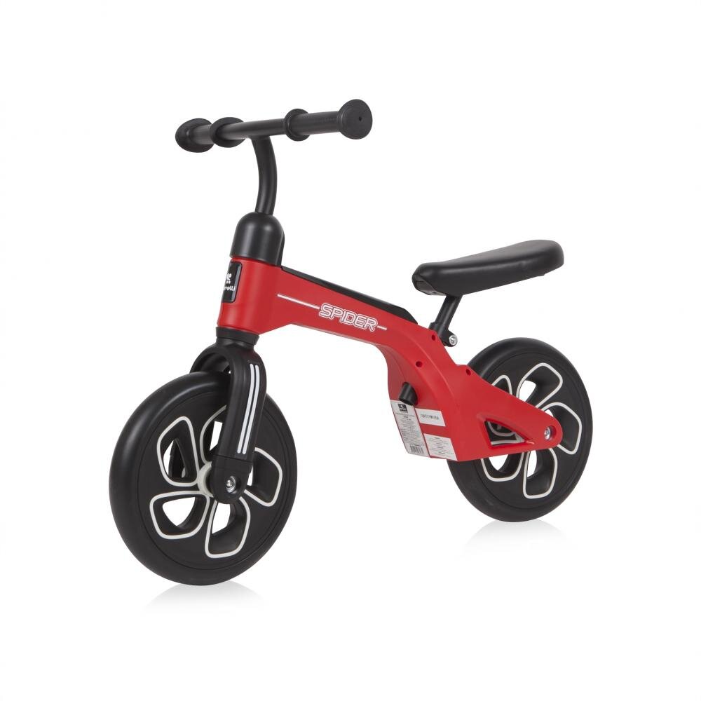 LORELLI Bicicleta copii fara pedale Spider Red 10 inch cadru usor din aluminiu ghidon reglabil scaun ajustabil pe inaltime de la 29 cm la 34 cm fata de sol