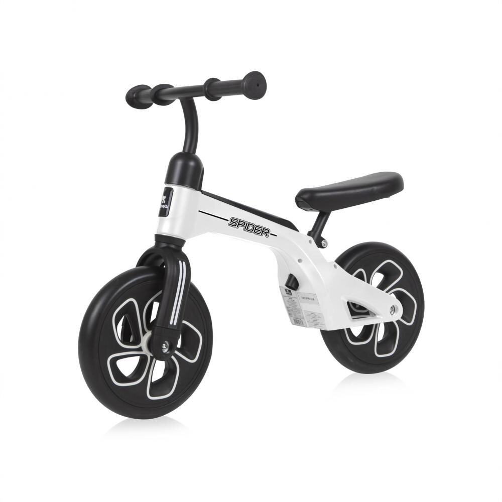 LORELLI Bicicleta copii fara pedale Spider White cadru usor din aluminiu ghidon reglabil scaun ajustabil pe inaltime de la 29 cm la 34 cm fata de sol