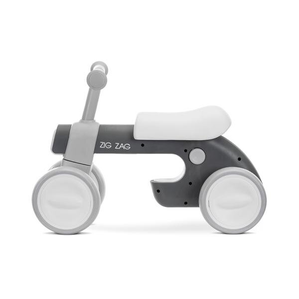 LORELLI Bicicleta de echilibru Zig Zag Grey 12-36 luni scaun reglabil 2 pozitii roti din spuma Eva lumini si muzica