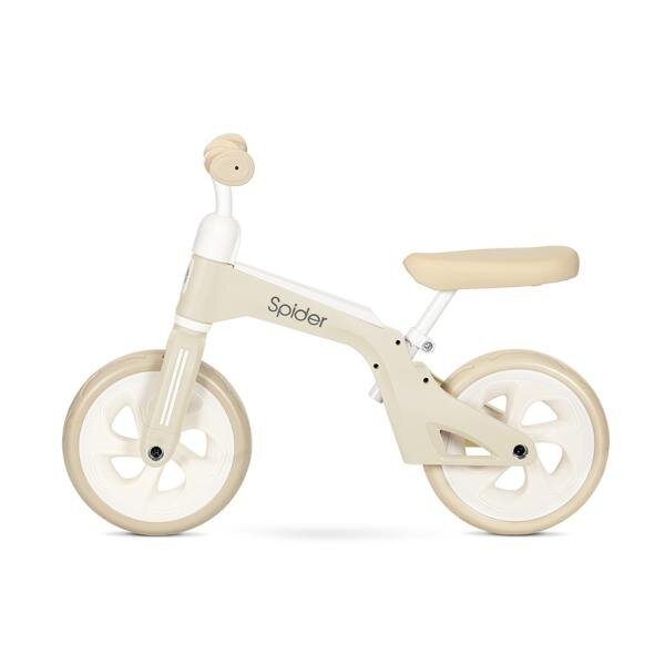 LORELLI Bicicleta de tranzitie pentru copii Spider Beige fara pedale ghidon reglabil sezut ajustabil limitator de directie cadru din aluminiu roti 10 inch greutate admisa 20 kg