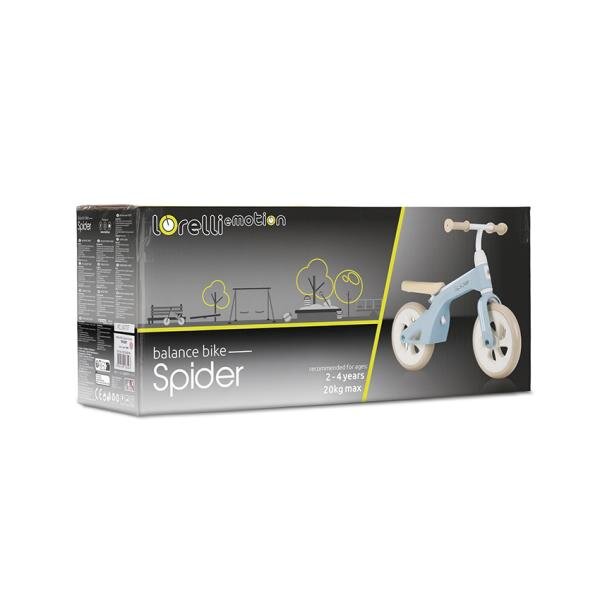 LORELLI Bicicleta de tranzitie pentru copii Spider Beige fara pedale ghidon reglabil sezut ajustabil limitator de directie cadru din aluminiu roti 10 inch greutate admisa 20 kg