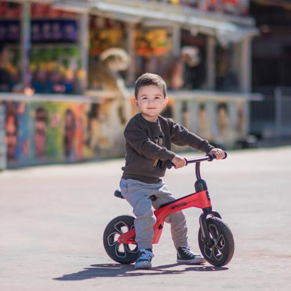 LORELLI Bicicleta de tranzitie pentru copii Spider Blue fara pedale ghidon reglabil sezut ajustabil limitator de directie cadru din aluminiu roti 10 inch greutate admisa 20 kg