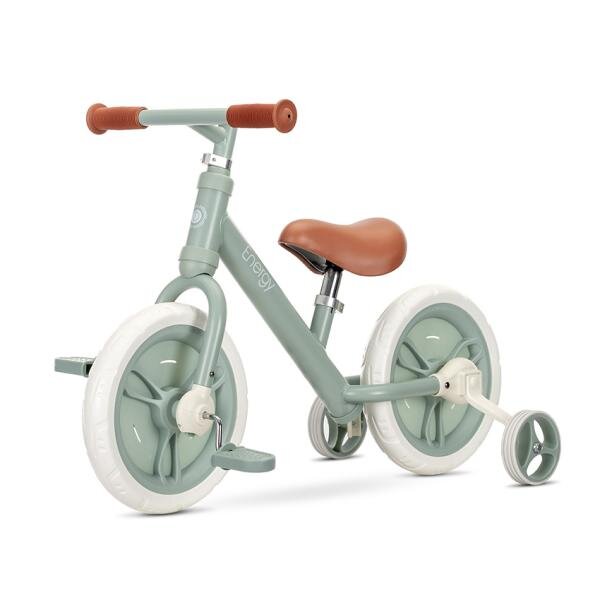 LORELLI Bicicleta pentru copii Energy Green de tranzitie 2 in 1 cu pedale si roti auxiliare 2-5 ani