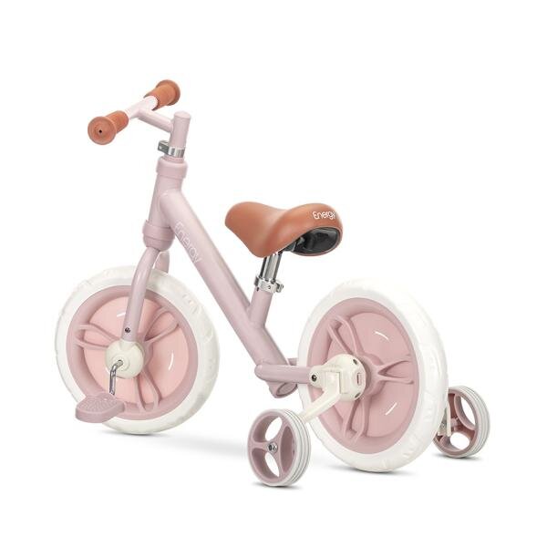 LORELLI Bicicleta pentru copii Energy Pink de tranzitie 2 in 1 cu pedale si roti auxiliare 2-5 ani