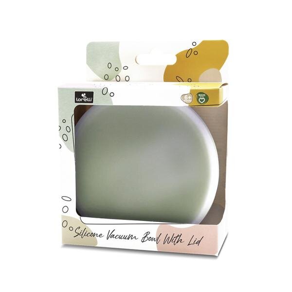 LORELLI Bol de hranire cu capac din silicon natural si ventuza 6 luni+ Fresh Green