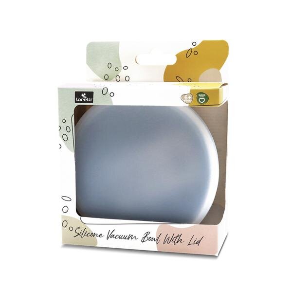 LORELLI Bol de hranire cu capac din silicon natural si ventuza 6 luni+ Grey