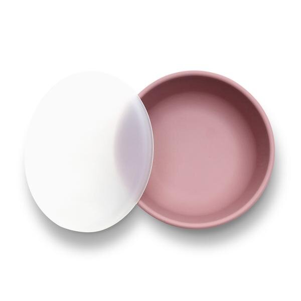 LORELLI Bol de hranire cu capac din silicon natural si ventuza 6 luni+ Pink