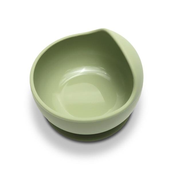 LORELLI Bol de hranire din silicon natural cu ventuza 6 luni+ Fresh Green