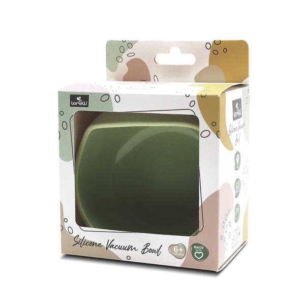 LORELLI Bol de hranire din silicon natural cu ventuza 6 luni+ Fresh Green