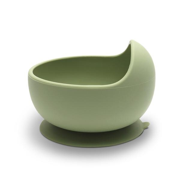 LORELLI Bol de hranire din silicon natural cu ventuza 6 luni+ Fresh Green