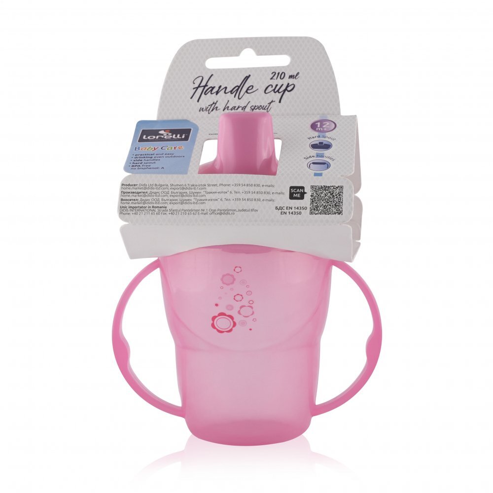 LORELLI Cana cu manere si cioc 12 luni+ 210 ml Pink