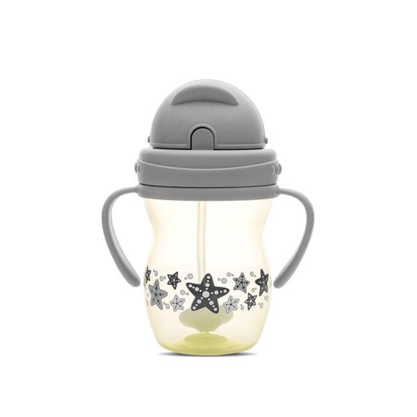 LORELLI Cana cu manere si pai anti-varsare potrivita pentru calatorii 12 luni+ 275 ml Grey Yellow