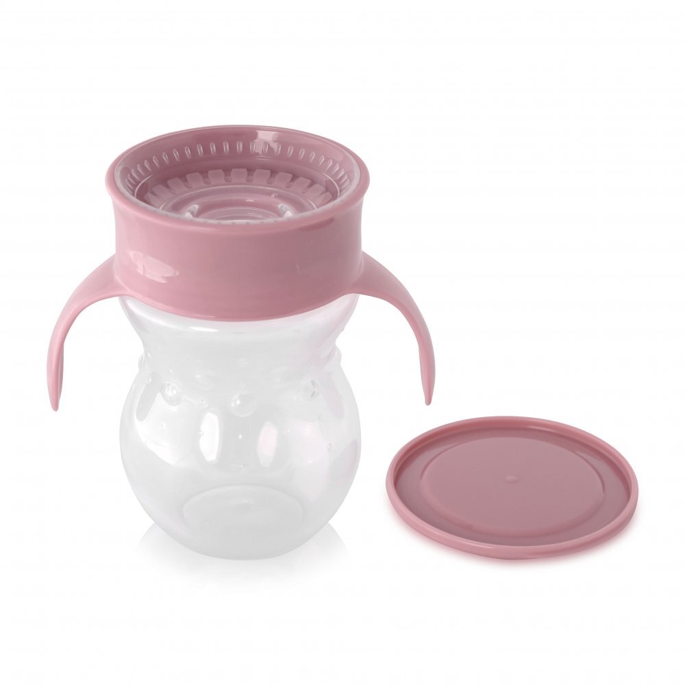 LORELLI Cana de tranzitie anti-varsare sistem de baut din orice pozitie 360 grade 12 luni+ Pink