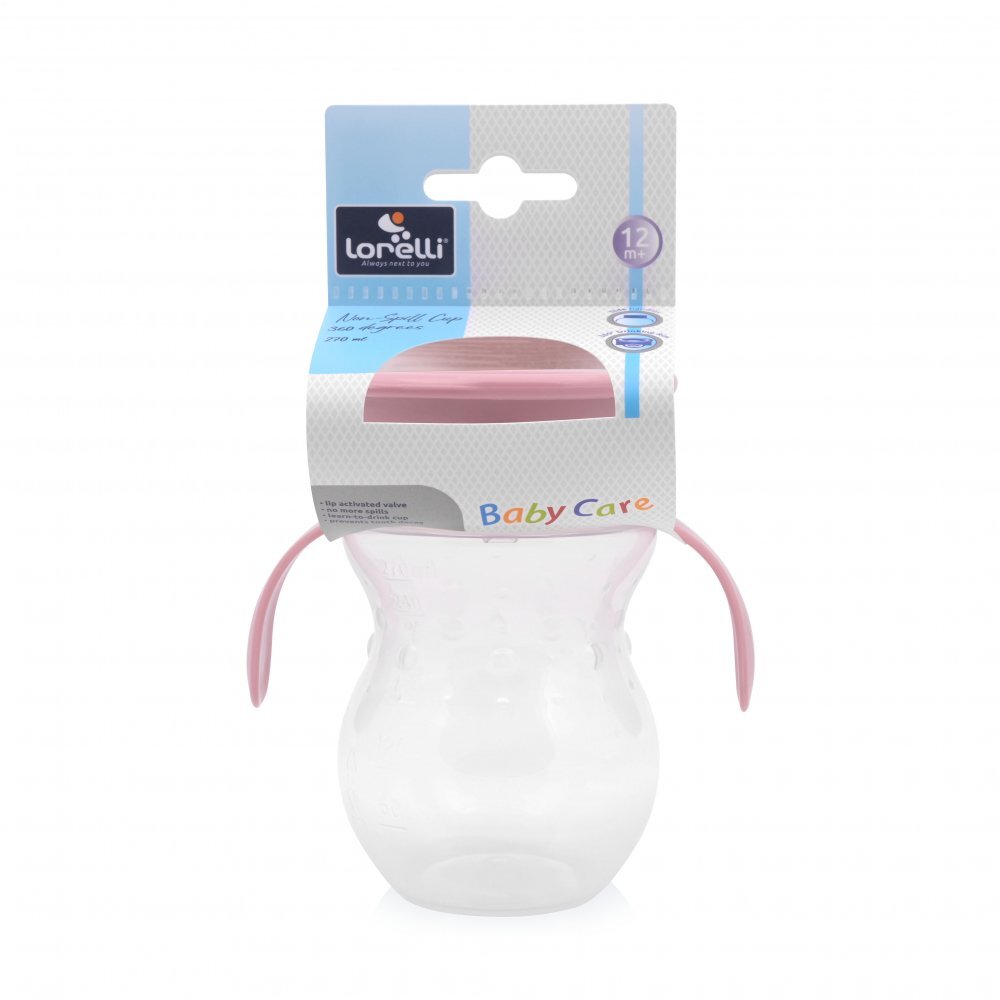 LORELLI Cana de tranzitie anti-varsare sistem de baut din orice pozitie 360 grade 12 luni+ Pink